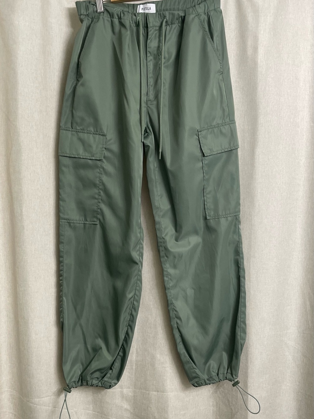 pistola Olive Green Cargo Jogger Pants Utility Nylon Medium